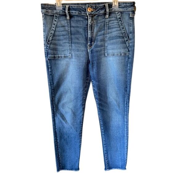 American Eagle Next Level Stretch Hi-Rise Jegging Crop Denim Size 16 Regular - Picture 2 of 7